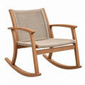 Schaukelstuhl 70 x 90 x 95 cm Holz Braun Beige mit Kordelbespannung