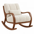 Schaukelstuhl 110 x 75 x 100 cm Holz Beige Bouclé Wohnzimmer