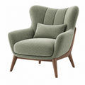 Ohrensessel 82 x 88 x 105 cm in Salbeigrün mit Strukturstoff und Holzgestell - skandinavischer Loungesessel