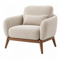 Sessel 90 x 85 x 82 cm Bouclé Stoff Creme Wohnzimmersessel Skandinavisch