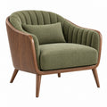 Sessel 82 x 78 x 82 cm olivgrüner Stoffbezug mit Holzrahmen im Retro-Stil