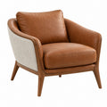 Polstersessel 78 x 82 x 86 cm Kunstleder Braun Beige Holzgestell Retro