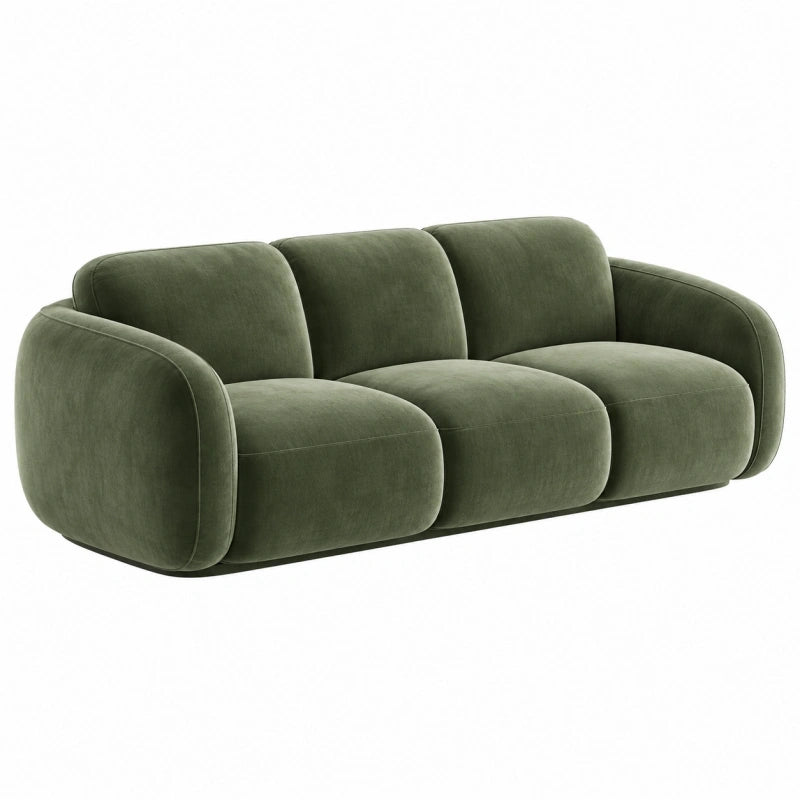3-Sitzer-Sofa 220 x 95 x 78 cm mit Samtbezug Olivgrün - Modernes Wohnzimmer Sofa