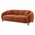 2-Sitzer Sofa 180 x 88 x 78 cm Textil Terrakotta mit abgerundeten Armlehnen