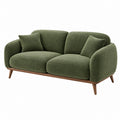 2-Sitzer Sofa 170 x 85 x 80 cm olivgrüner Stoffbezug Holzgestell Wohnzimmer Retro-Stil