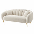 2-Sitzer Sofa 180 cm Boucléstoff Creme mit Metallfüßen