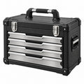 Werkzeugkoffer 52 x 30 x 36 cm Schwarz/Silber mit 5 Schubladen und Tragegriff
