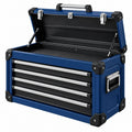 Werkzeugkoffer 60 x 30 x 40 cm aus Stahl Blau mit 4 Schubladen und Tragegriff