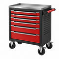 Werkzeugwagen 77 x 46 x 97 cm aus Stahl Rot Schwarz mit 7 Schubladen
